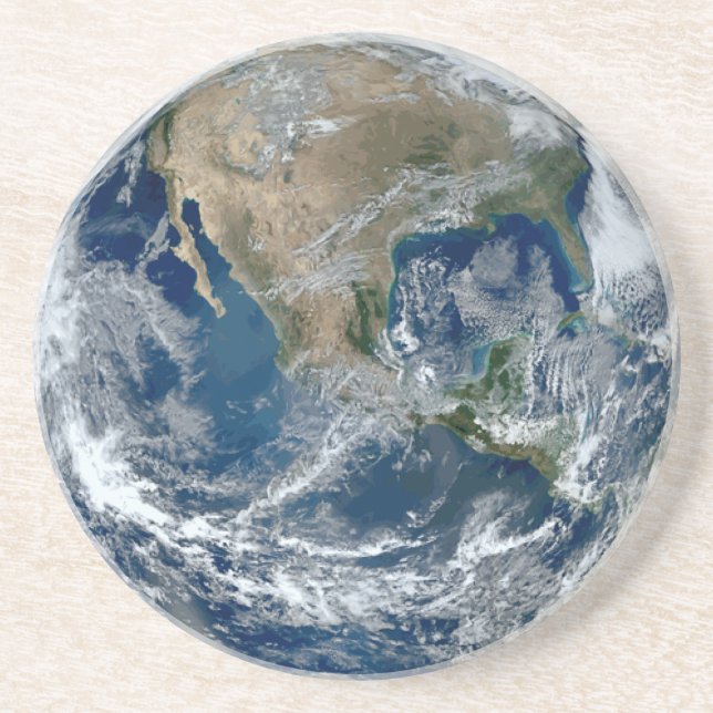 Planet Erde aus dem Weltraum mit Wolken Getränkeuntersetzer (Vorne)