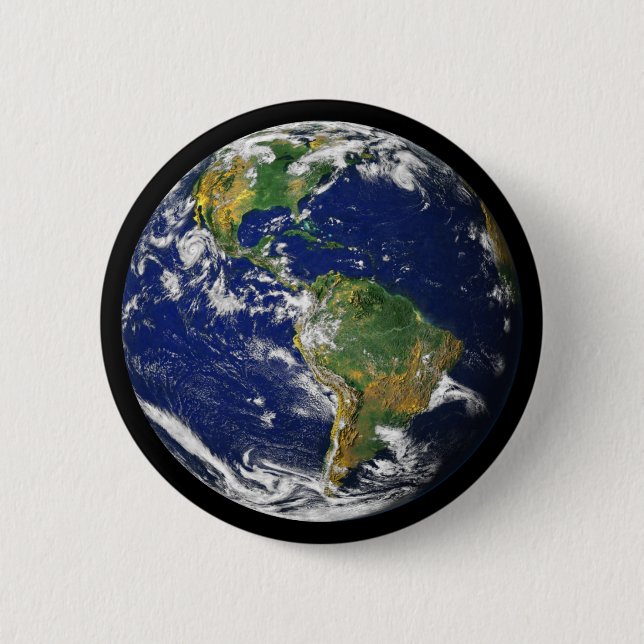 Planet Erde - Der Blaue Marmor (Amerika) Button (Vorderseite)