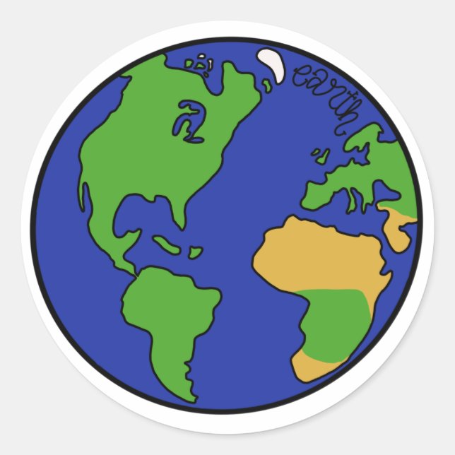 Planet Erde des Sonnensystems Runder Aufkleber (Vorderseite)