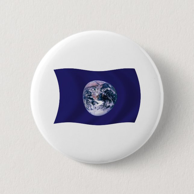 Planet Erde Flagge Button (Vorderseite)