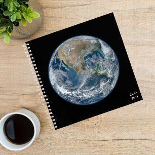 Planet-Erde-Foto, Weltraum, Spaß nach Maß Notizbuch