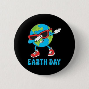 Planet Erde Geburtstag Dab Groovy Dabbing Boys Button