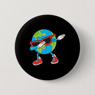 Planet Erde Geburtstag Dab Groovy Dabbing Boys Button