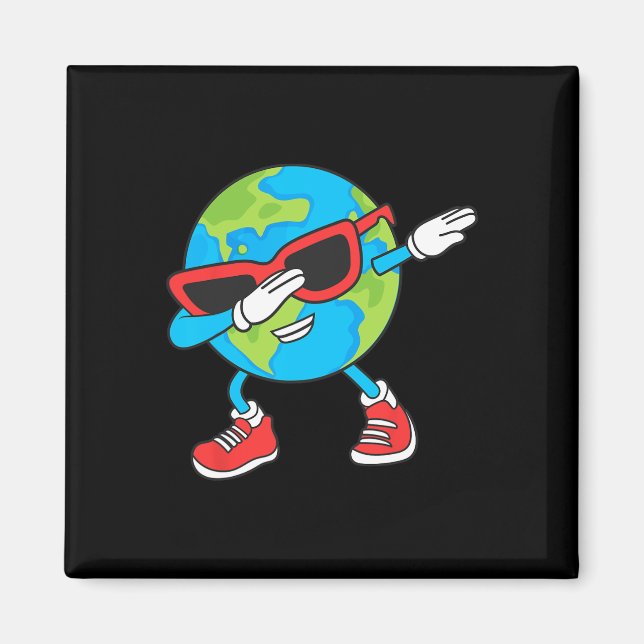 Planet Erde Geburtstag Dab Groovy Dabbing Boys Magnet (Vorne)