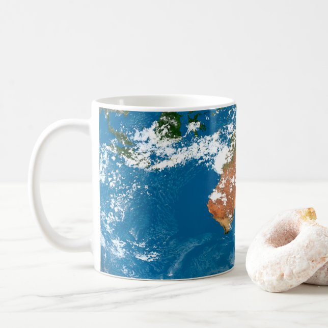 Planet Erde mit Wolken über Australien. Kaffeetasse (Mit Donut)