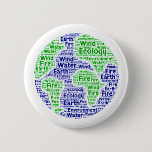 Planet Erde Ökologie Wortkunst Button