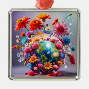Planet Erde Ornament Aus Metall