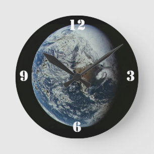 Planet Erde Runde Wanduhr