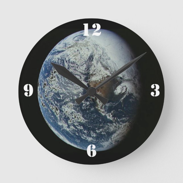 Planet Erde Runde Wanduhr (Vorderseite)