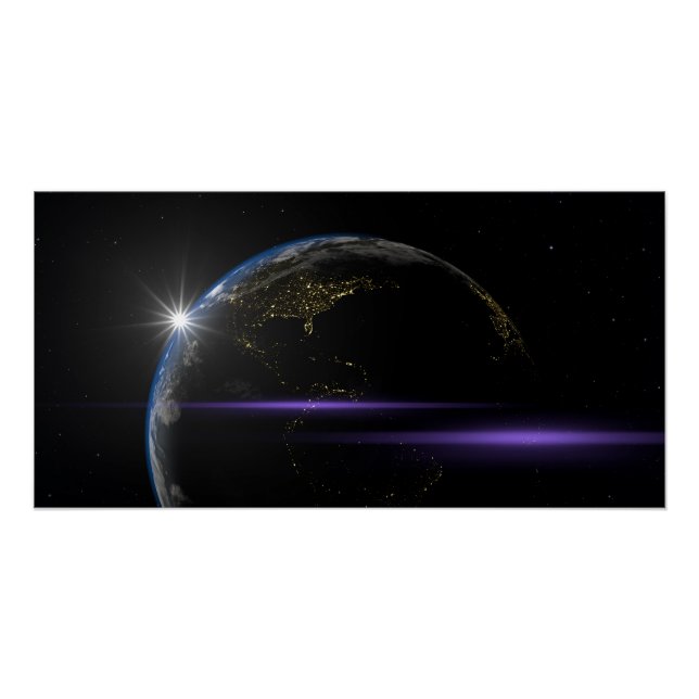 Planet Erde Space View Poster (Vorderseite)