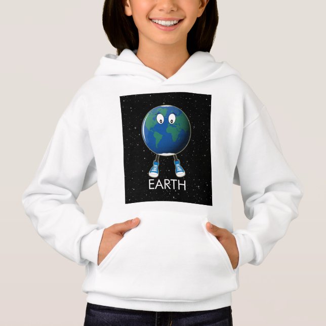 Planet Erde & Sterne Hoodie (Vorderseite)