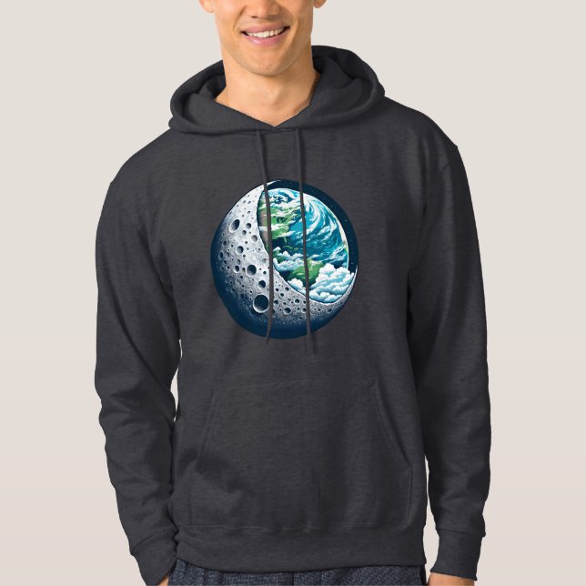 Planet Erde und ihr Mond: Himmelswunder Hoodie (Vorderseite)