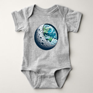 Planet Erde und ihr Mond: Himmelswunder Unisex Baby Strampler