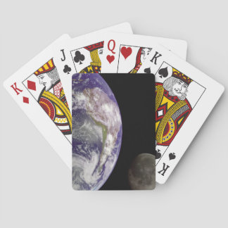 Planet Erde und Mond Spielkarten