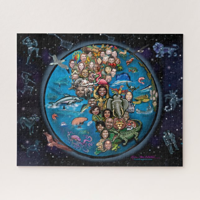 Planet Erde und Sternbilder Puzzle (Horizontal)