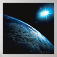 Planet Erde und Sterne aus dem Weltraum