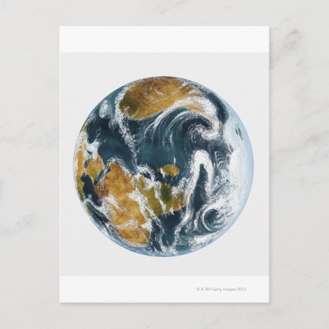 Planet Erde und Wolken aus dem All Postkarte (Vorderseite)