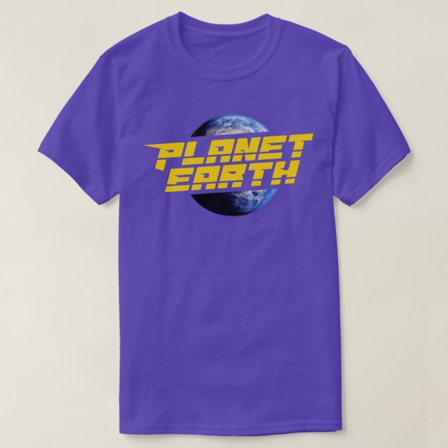 Planet-Erde-Universum-Abzeichen T-Shirt (Design vorne)