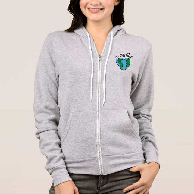 Planet Erstes umweltfreundliches Icon Happy Earth  Hoodie (Vorderseite)