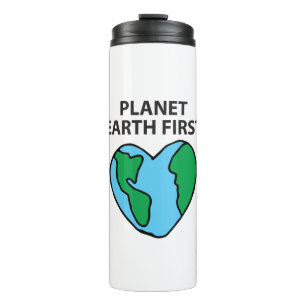 Planet Erstes umweltfreundliches Icon Happy Earth  Thermosbecher