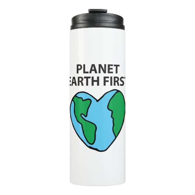 Planet Erstes umweltfreundliches Icon Happy Earth  Thermosbecher (Vorderseite)