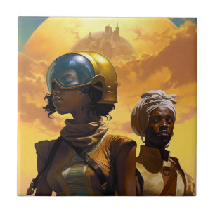 Planet Explorers Afrofuturistische Science Fiction Fliese