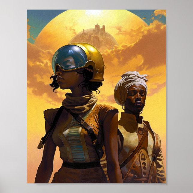 Planet Explorers Afrofuturistische Science Fiction Poster (Vorne)