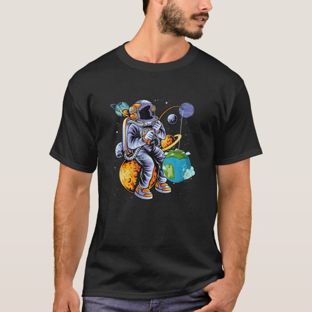 Planet Fischen Weltraum Kinder Wissenschaft Fische T-Shirt (Vorderseite)