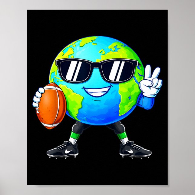 Planet Friedenszeichen Umwelt Fußball Tag der Erde Poster (Vorne)