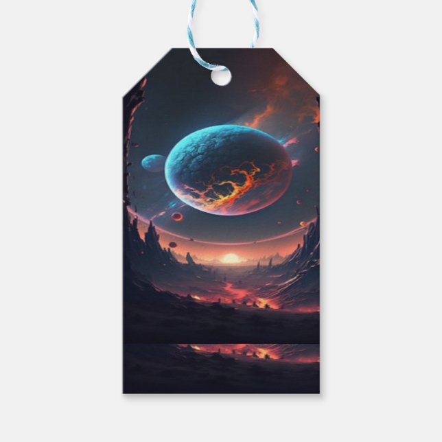 Planet Gift Tag Geschenkanhänger (Vorderseite)
