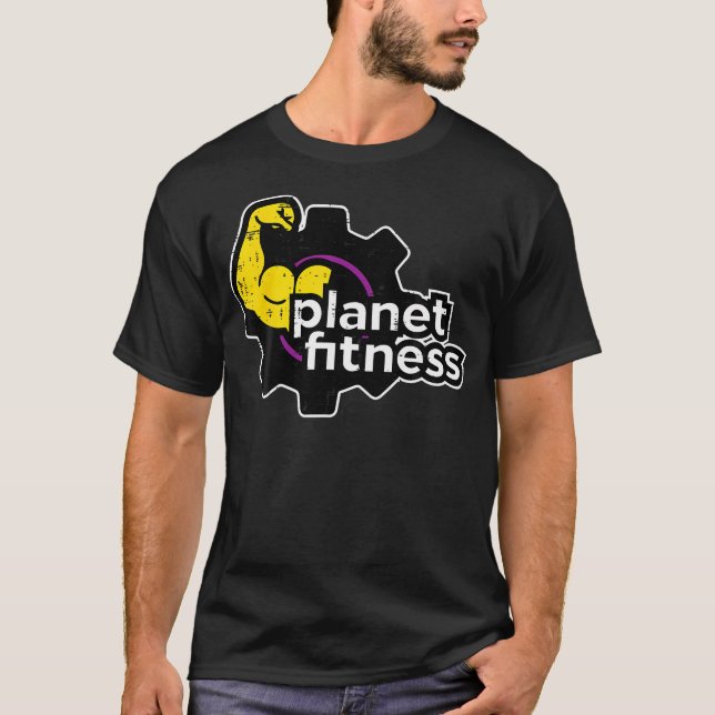 Planet Gym Fitness Bicep Workout Training T-Shirt (Vorderseite)