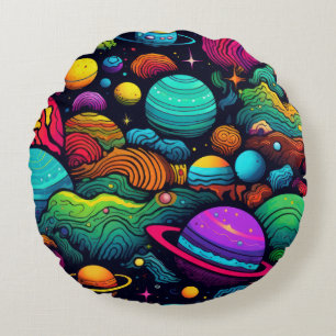 Planet-Hintergrund Rundes Kissen
