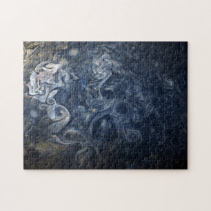 Planet Jupiter Blues Blue White Juno Cam Swirling Puzzle