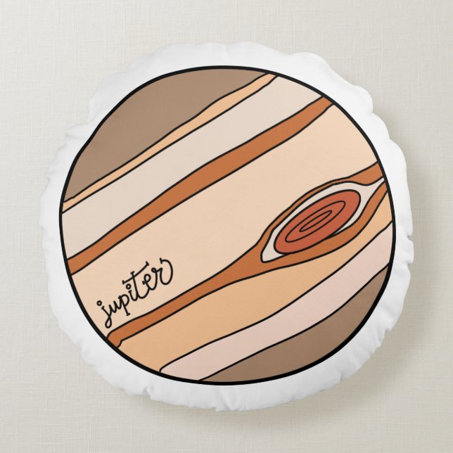 Planet Jupiter des Sonnensystems Rundes Kissen (Vorderseite)