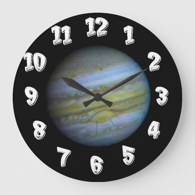 Planet Jupiter Große Wanduhr (Vorderseite)