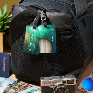 Planet Jupiter Solar System Space Green Galaxy Gepäckanhänger