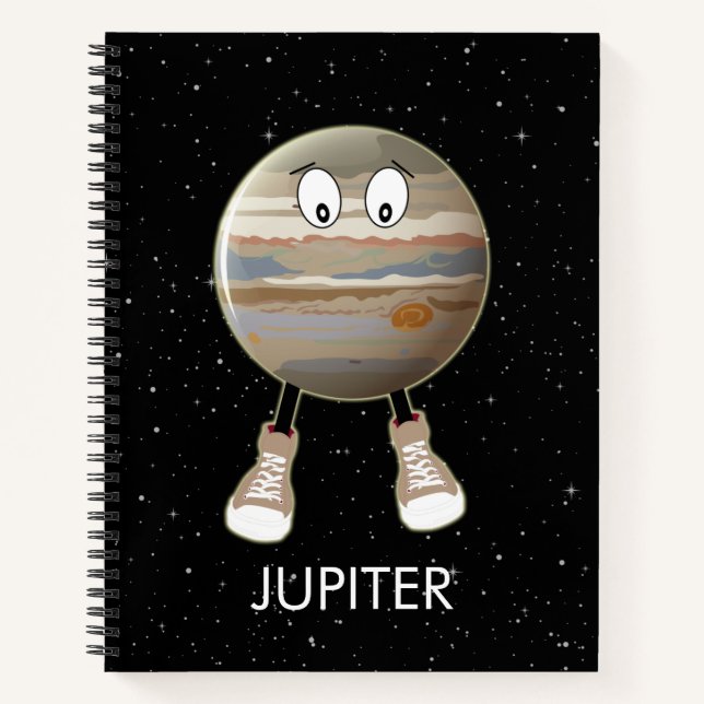 Planet Jupiter & Stars Notizbuch (Vorderseite)