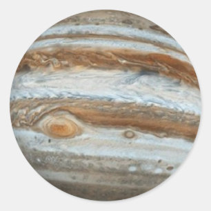 PLANET JUPITER-Sternhintergrund (Sonnensystem) ~ Runder Aufkleber