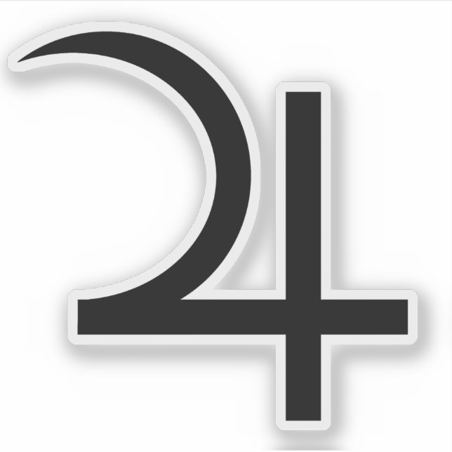 Planet Jupiter Symbol (schwarz) Aufkleber (Vorderseite)