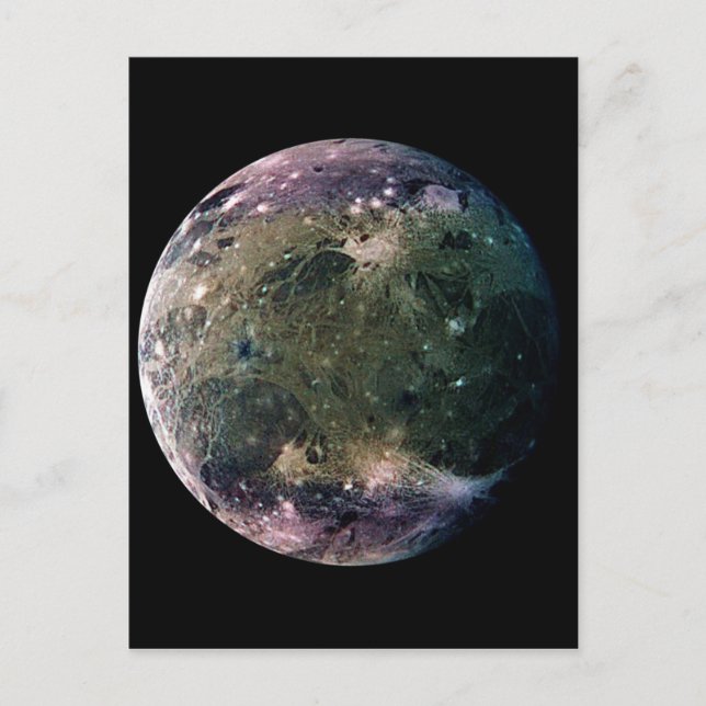 PLANET JUPITER'S MOON GANYMEDE (Sonnensystem) ~ Postkarte (Vorderseite)