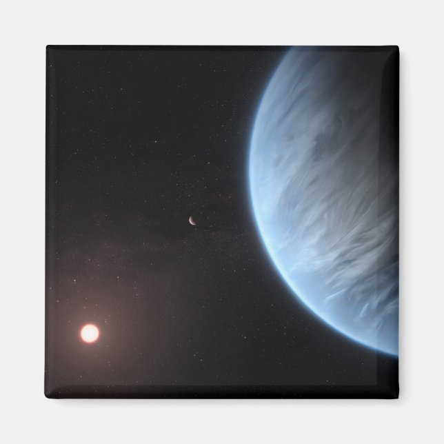 Planet K2-18b, Host Star und Begleitplanet. Magnet (Vorne)