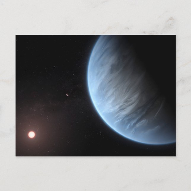 Planet K2-18b, Host Star und Begleitplanet. Postkarte (Vorderseite)