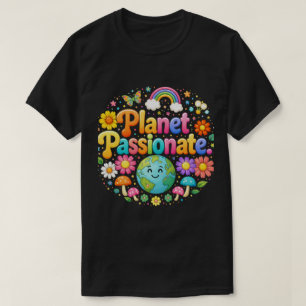 Planet Leidenschaftliche Bunte Typografie T-Shirt