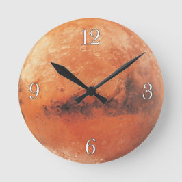 Planet Mars Astronomie-Liebhaber Wall Clock Runde Wanduhr
