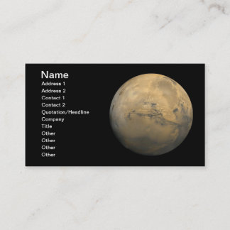 Planet-Mars im Sonnensystem der NASA Visitenkarte