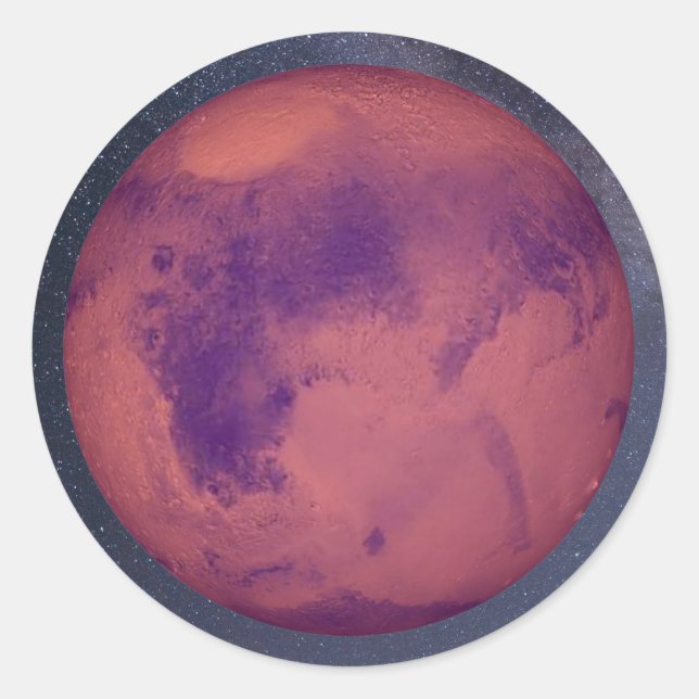 Planet-Mars-Klassischer Rundsticker Runder Aufkleber (Vorderseite)