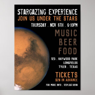 Planet-Mars, Planetarium-Eventwerbung Poster