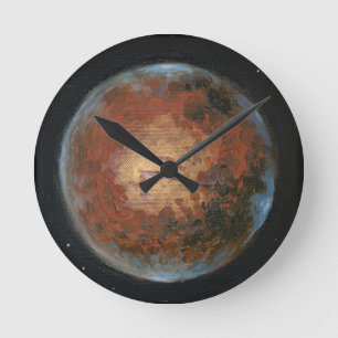 Planet-Mars Runde Wanduhr