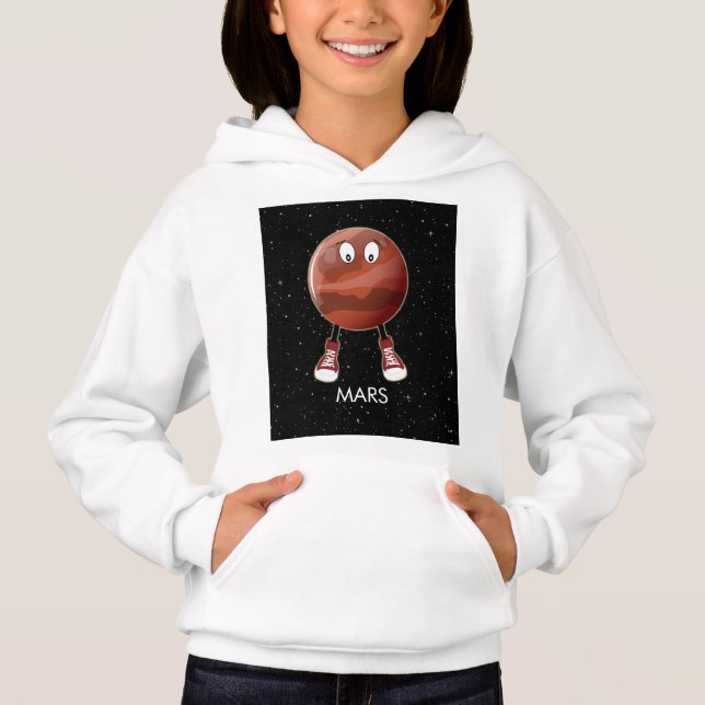 Planet Mars und Sterne Hoodie (Vorderseite)