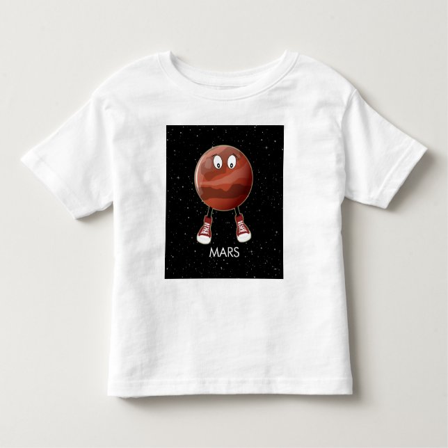 Planet Mars und Sterne Kleinkind T-shirt (Vorderseite)